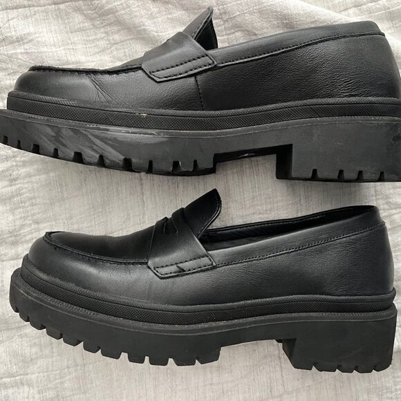 Portland Leather Goods Patina Zoe chunky loafers,  black, women’s size 8.5 - Picture 3 of 6